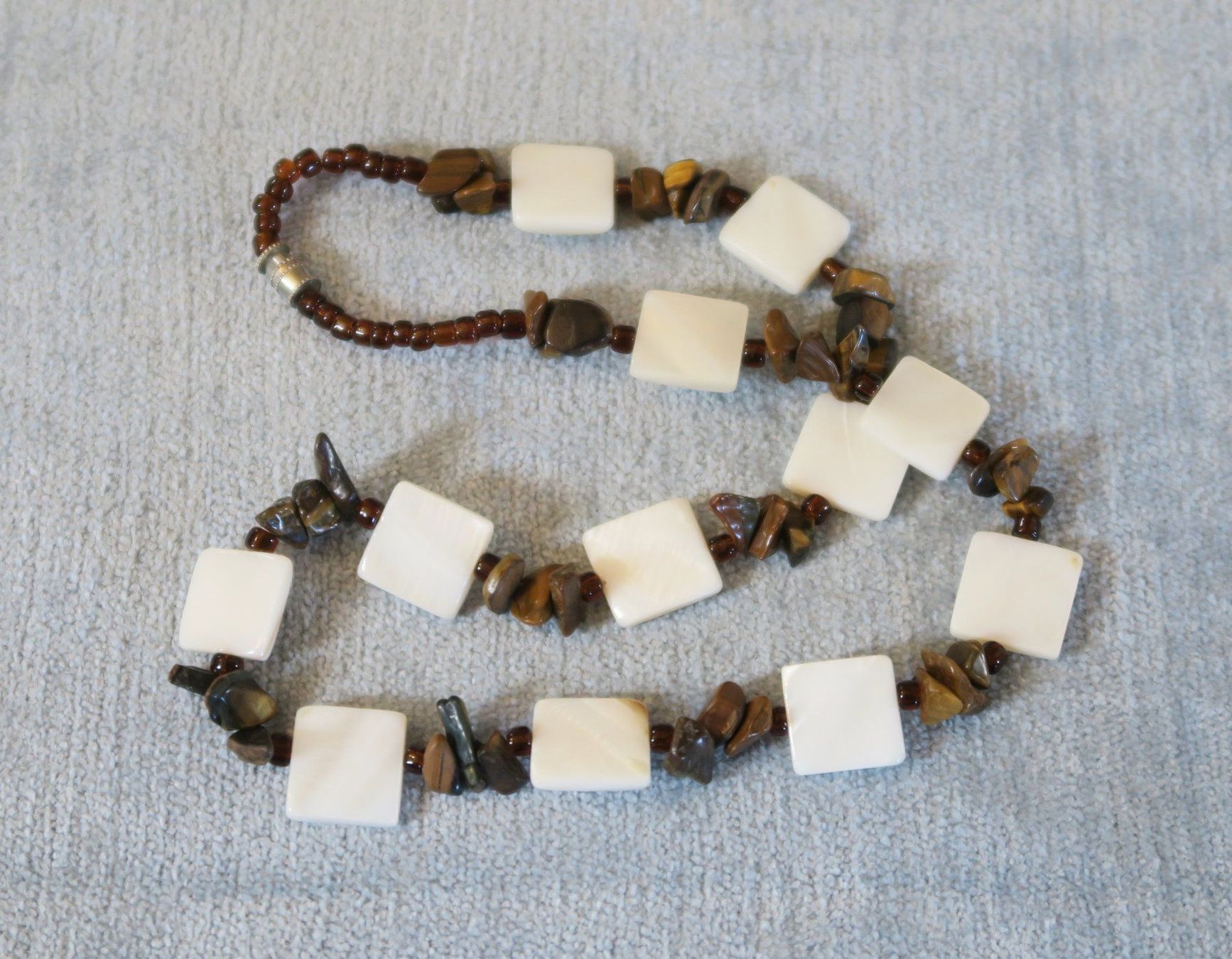 Catenine: Kette Perlmutt/Tigerauge – Usato da Brittnau venduto da marlenestone 3
