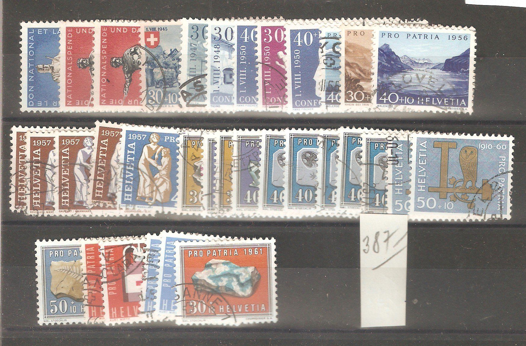 Alle Briefmarken: PP ca. 37 Werte gest. – Gebraucht aus Lausanne von Whorvath