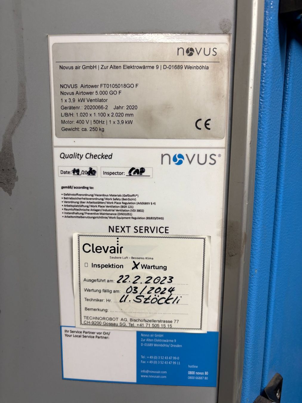 Tutte le macchine: Novus Airtower 5000 – Usato da Enggistein venduto da Thi84 1
