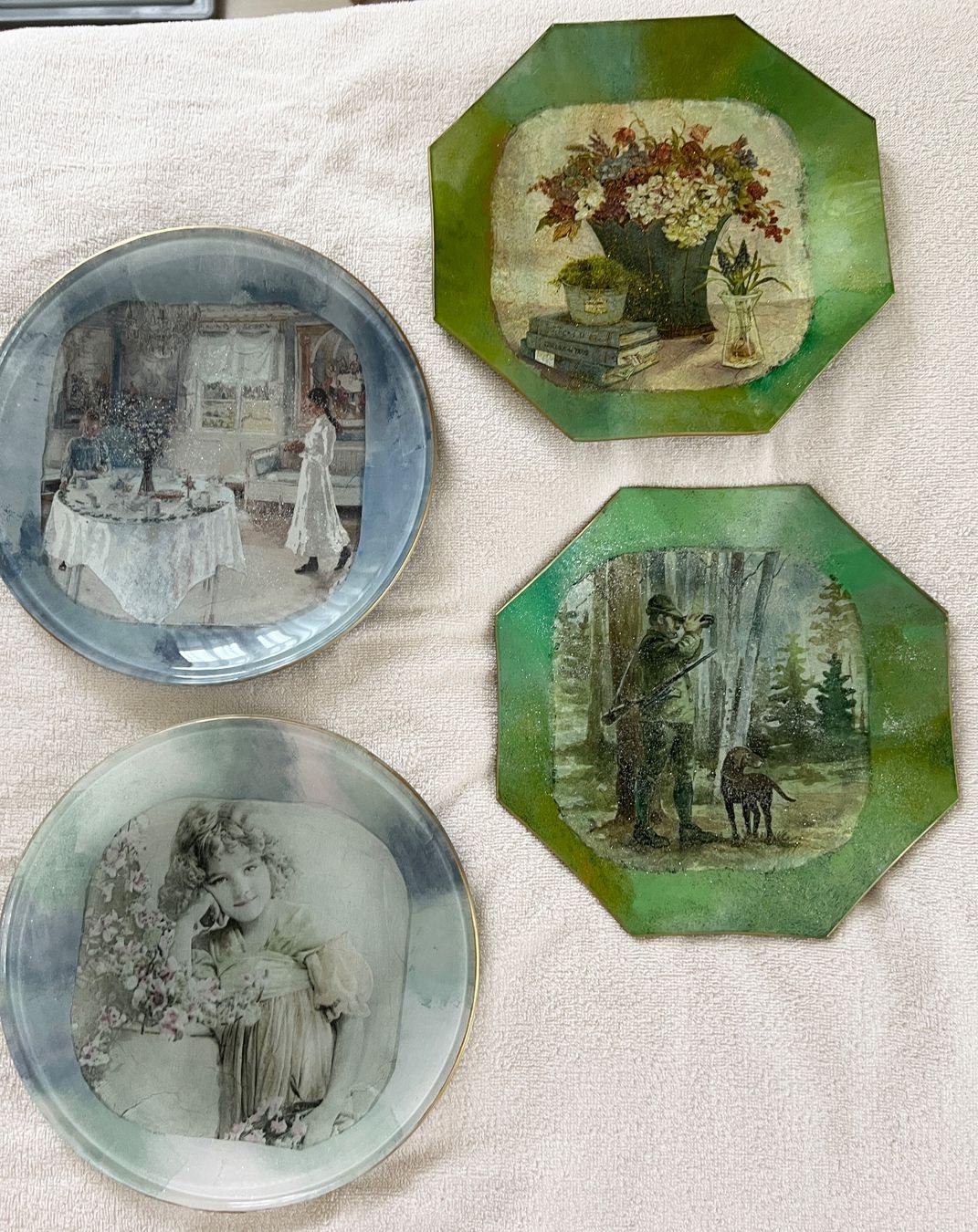 Teller: 4 Teller Glas Platten Unterteller Deko Figur Schalen – Gebraucht aus Wil von fuschti01 1