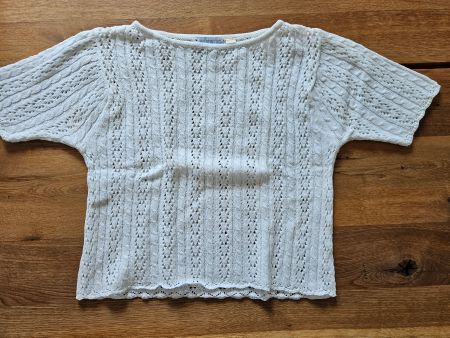 Damen Stricktop kurzarm weiss Grösse S-M guter Zustand