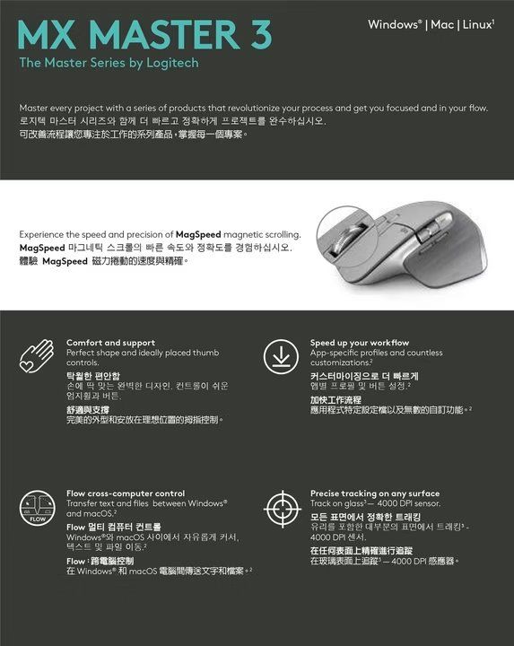 Logitech Mouse: Maus Logitech MX Master 3 – Nuovo e nell'imballaggio originale da Winterthur venduto da Puma2662 1