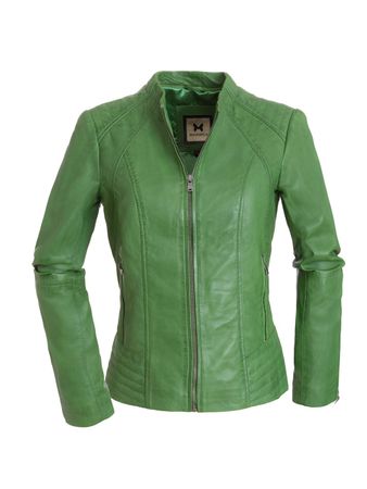 Damen Lederjacke aus echtem Leder in Grün Gr. 36 NEU