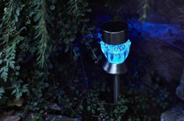 2 x Solarlampe LED RGB Effektleuchte mit Erdspiess