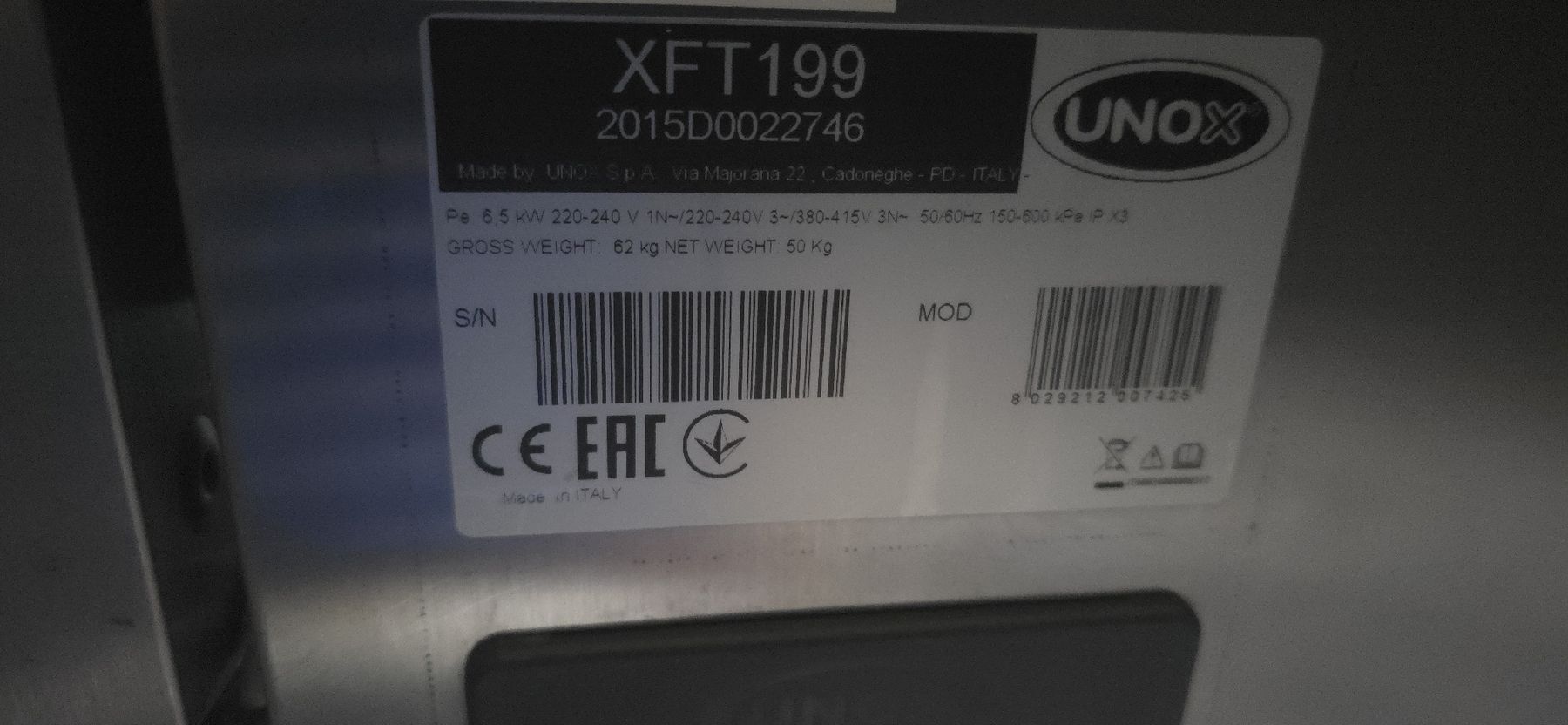 Unox Forni: UNOX XFT 199 – Usato da Pfungen venduto da Mannpower 6