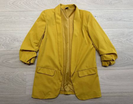 Jolie veste blazer tailleur jaune moutarde taille L