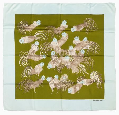 Jeunes Coqs foulard HERMÈS 90x90 Sammlerstück Hermes SALE