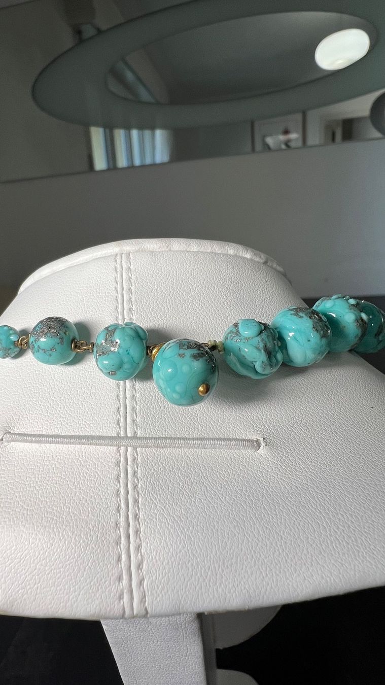 Ketten: Collier en verre de murano turquoise – Gebraucht aus Nyon von stylevintage79 2