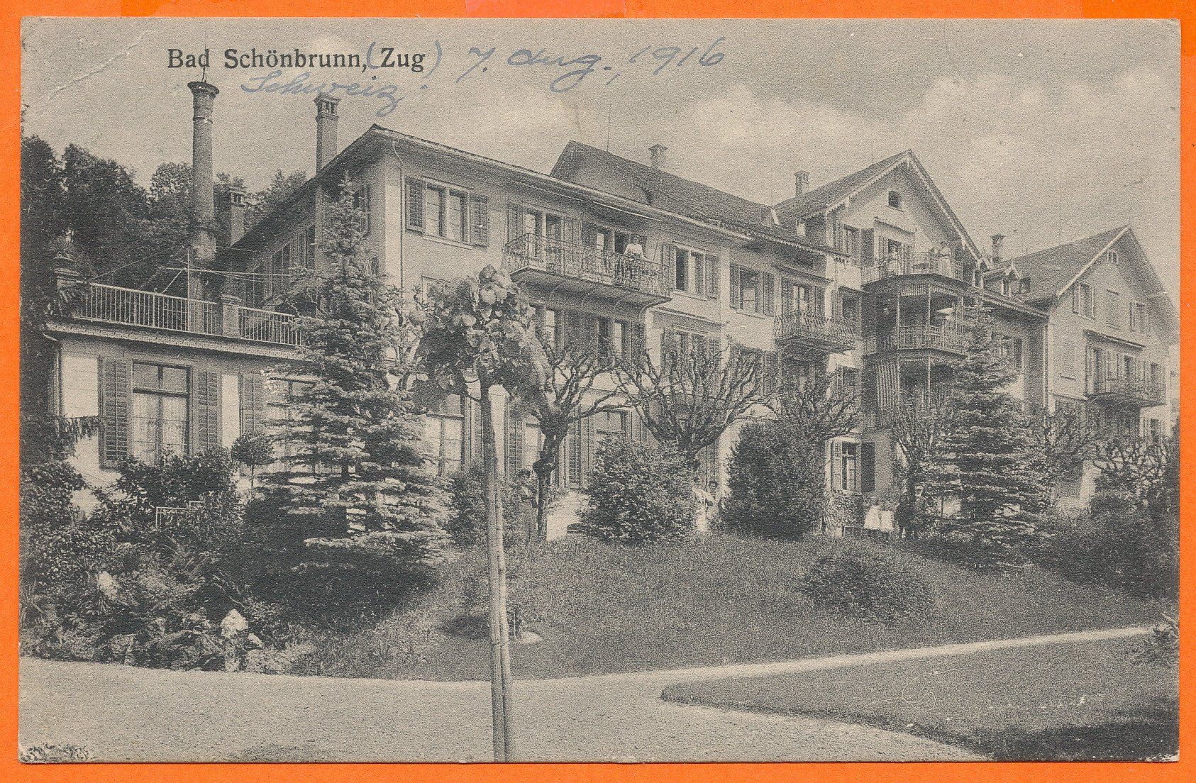 Cartoline postali: Bad SCHÖNBRUNN / Zug - 1916 – Usato da Liestal venduto da flohmy