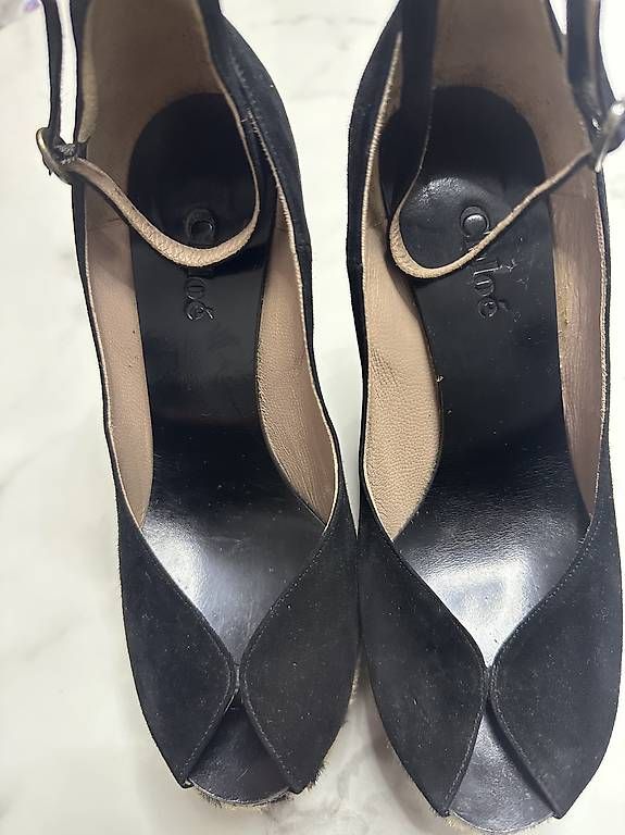 Scarpe da donna: Chloé compensées daim noir motif zébré T. 36  – Usato da Châtelaine venduto da Annabelo- 3