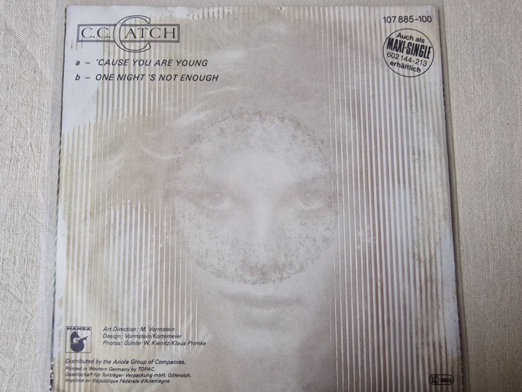 Schallplatten: C.C. Catch Single – 'Cause You Are Young – Gebraucht aus Root von atelier22 1