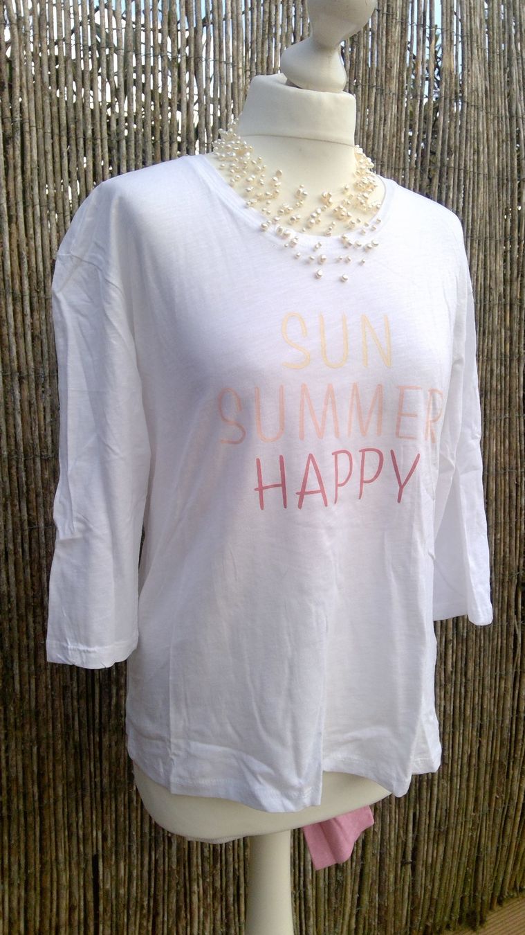 T-shirt: Lot 2x Sweat rose & blanc, taille M, NEUF – Nuovo e nell'imballaggio originale da Agiez venduto da chouchanelle 5