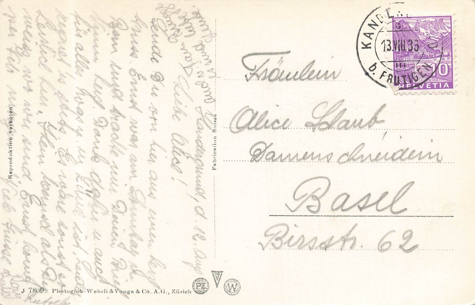 Cartoline postali: Kandersteg (BE) Blausee – Usato da Biasca venduto da Blenio71 1