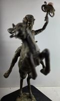 Bronze-Figur – Reiter mit Fackel – Kerzenhalter antik