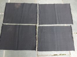 4er Set: 4x Platzset Tischset schwarz wie gewoben Stoff