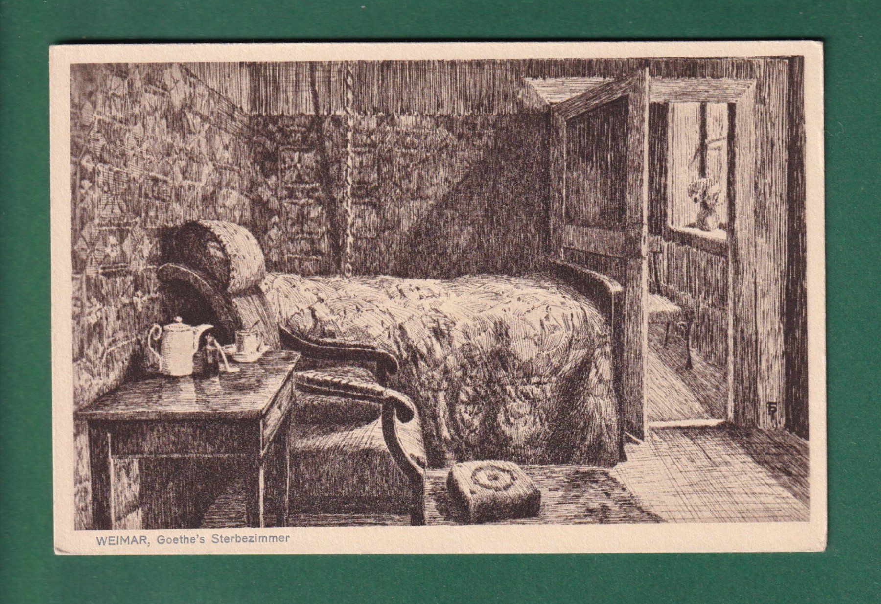 Cartoline postali: WEIMAR - Goethe'e Sterbezimmer – Usato da Pully venduto da nicecards-shop