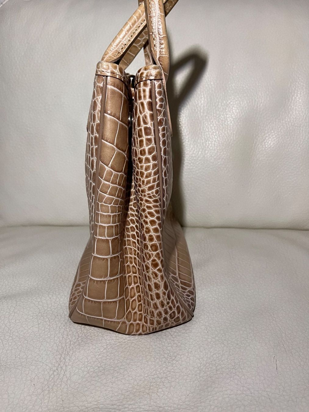 Longchamp Borse da donna: Longchamp - Handtasche Kroko-Optik - Beige – Usato da Rümlang venduto da ale_g25x 3