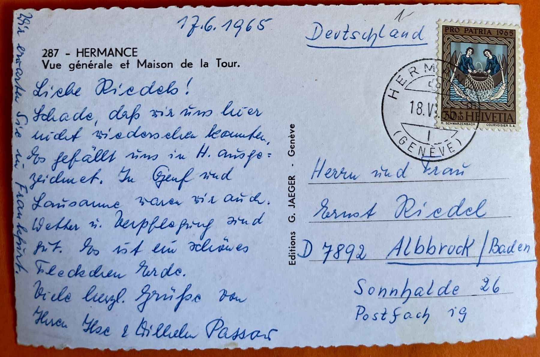 Cartoline postali: HERMANCE - Maison de la Tour 1965 – Usato da Lutry venduto da Ediego 1