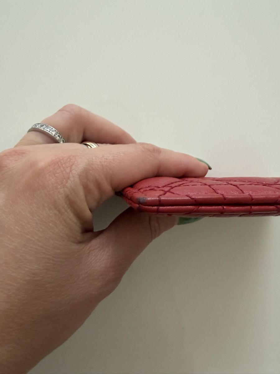 Dior Portamonete: Dior Cardholder Rot Leder – Usato da Lenzburg venduto da Original_vail 2