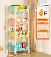 Kinder-Regal 4-stufig mit Räder