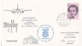 Erstflug  Swissair A-310 Zürich - Tel Aviv 1983, nur 50 Stk.