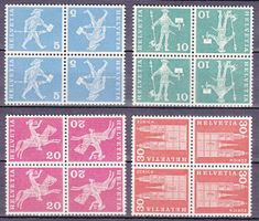 1968 Viererblock Kehrdrucke  ohne Zwischensteg POSTFRISCH **