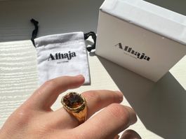 Bague ALHAJA plaqué or 18kt et zirconia caramel