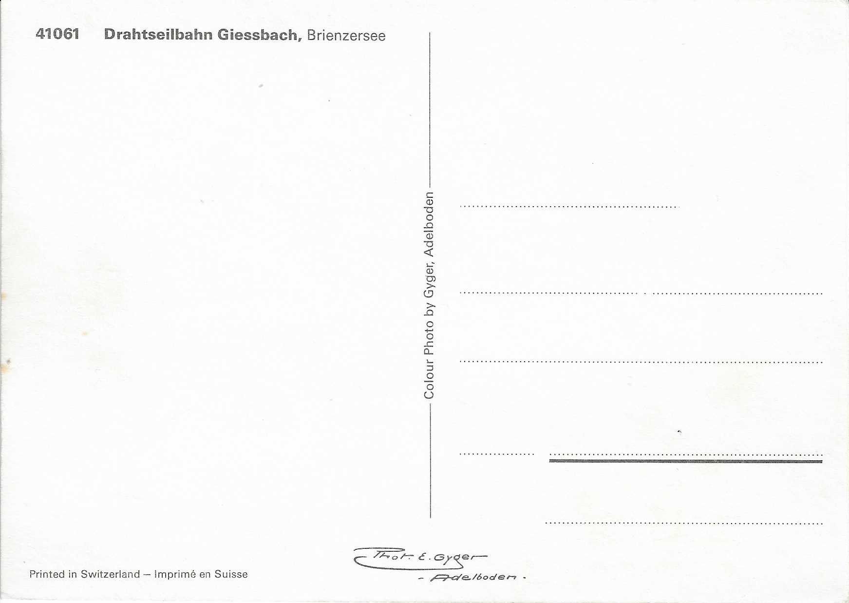 Cartoline postali: Drahtseilbahn Giessbach,Brienzersee – Nuovo (secondo la descrizione) da Rothrist venduto da Stranglehold 1