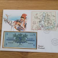 Banknoten Brief - Lettre avec billet de banque Finlande