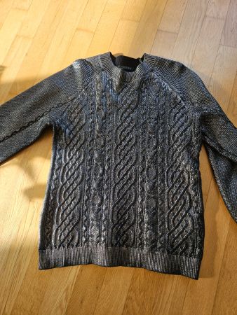 Neuer Pullover GUESS anthrazit/Metall-look Gr. M hoher NP!