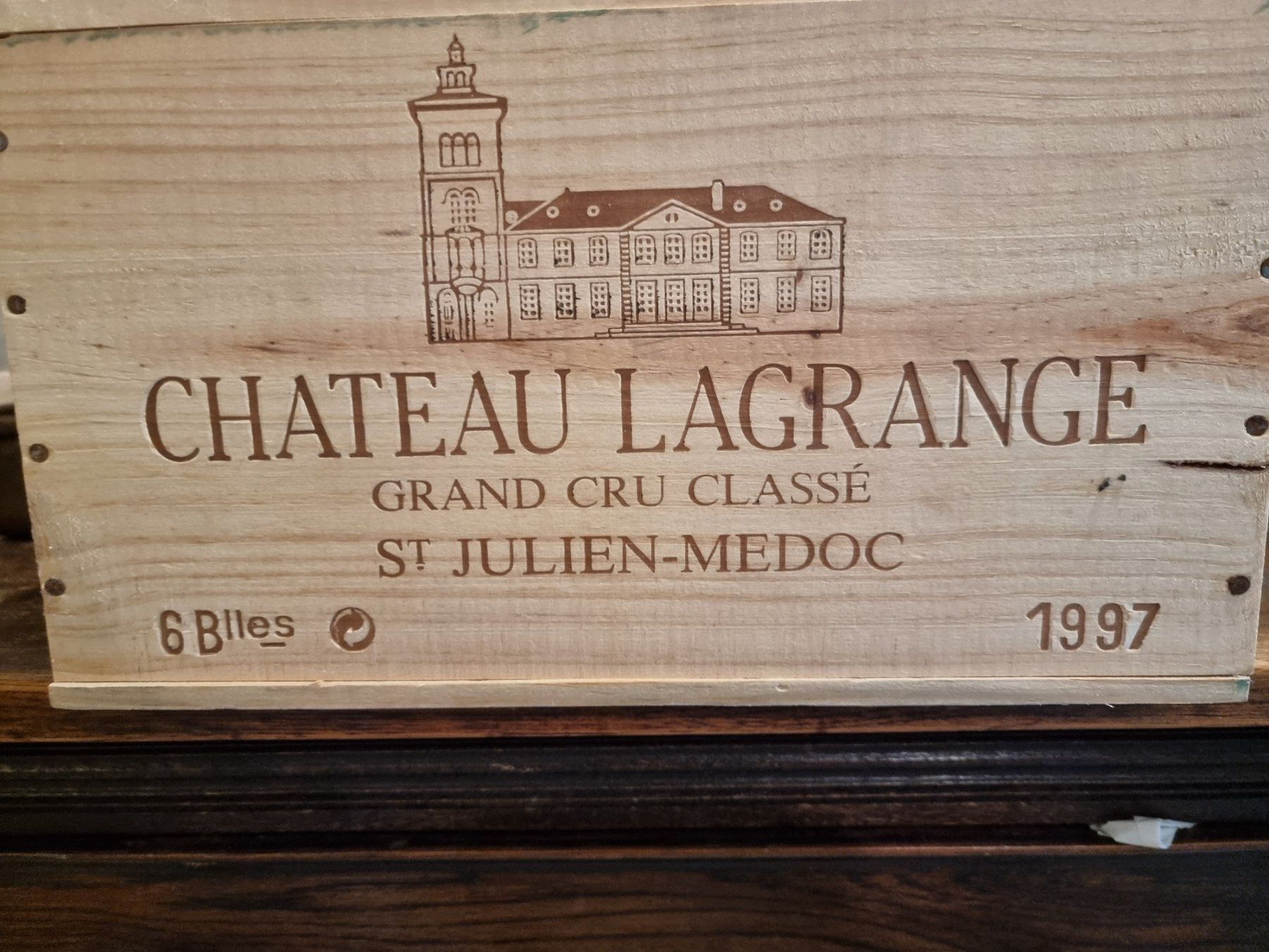 Vino: 6 Flasche Chateau Lagrange 1997 – Nuovo e nell'imballaggio originale da Arosa venduto da horseracing