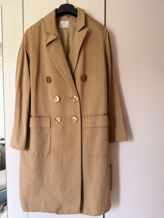 Sommerlicher Mantel aus Viskose, beige, Grösse L