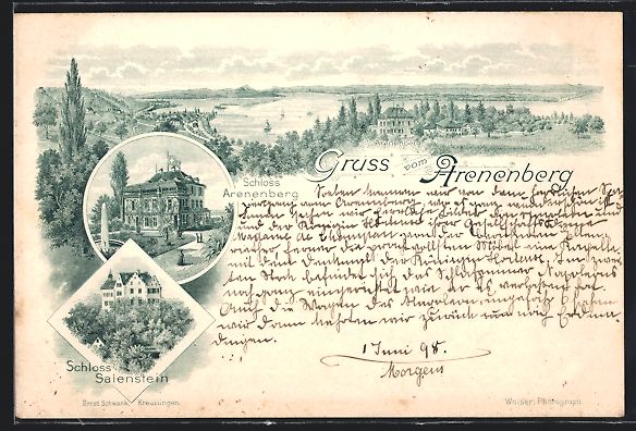 Cartoline postali: Litho Arenenberg, Schloss Arenenberg und – Usato da Berlin venduto da bartko-reher