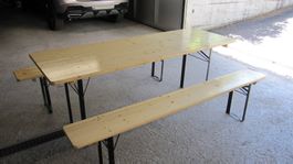 Bierbankgarnitur Holz 200cm, perfekt für Sommerfeste ☀️🍟