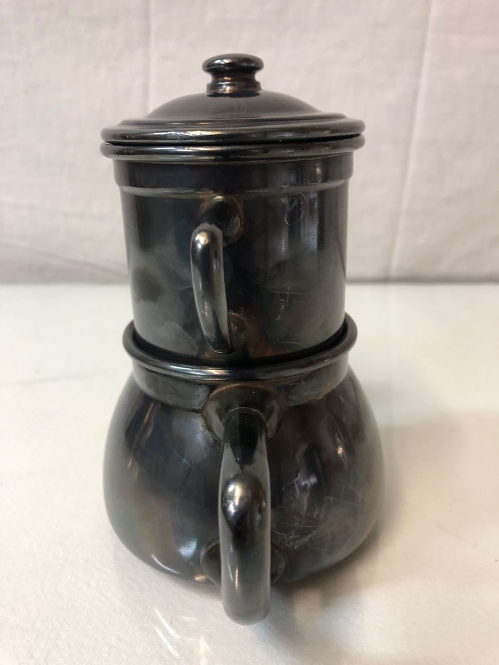 Macchine per caffè & Macchine per espresso: Espressokocher von WISKEMANN "MODELE BREVETE" versilbert – Usato da Brunnen venduto da Allerwaren 2