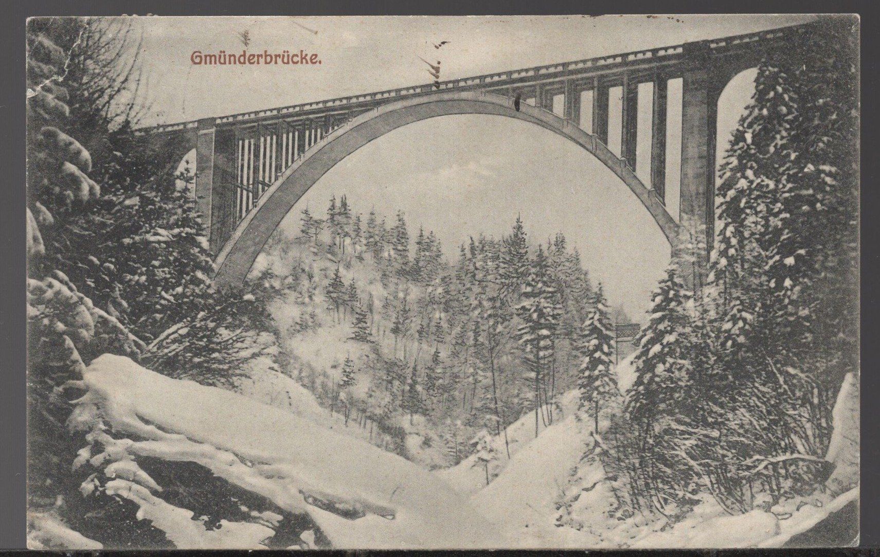 Cartoline postali: Gmündertobelbrücke  im Winter  1910 – Usato da Aarau venduto da kufi44