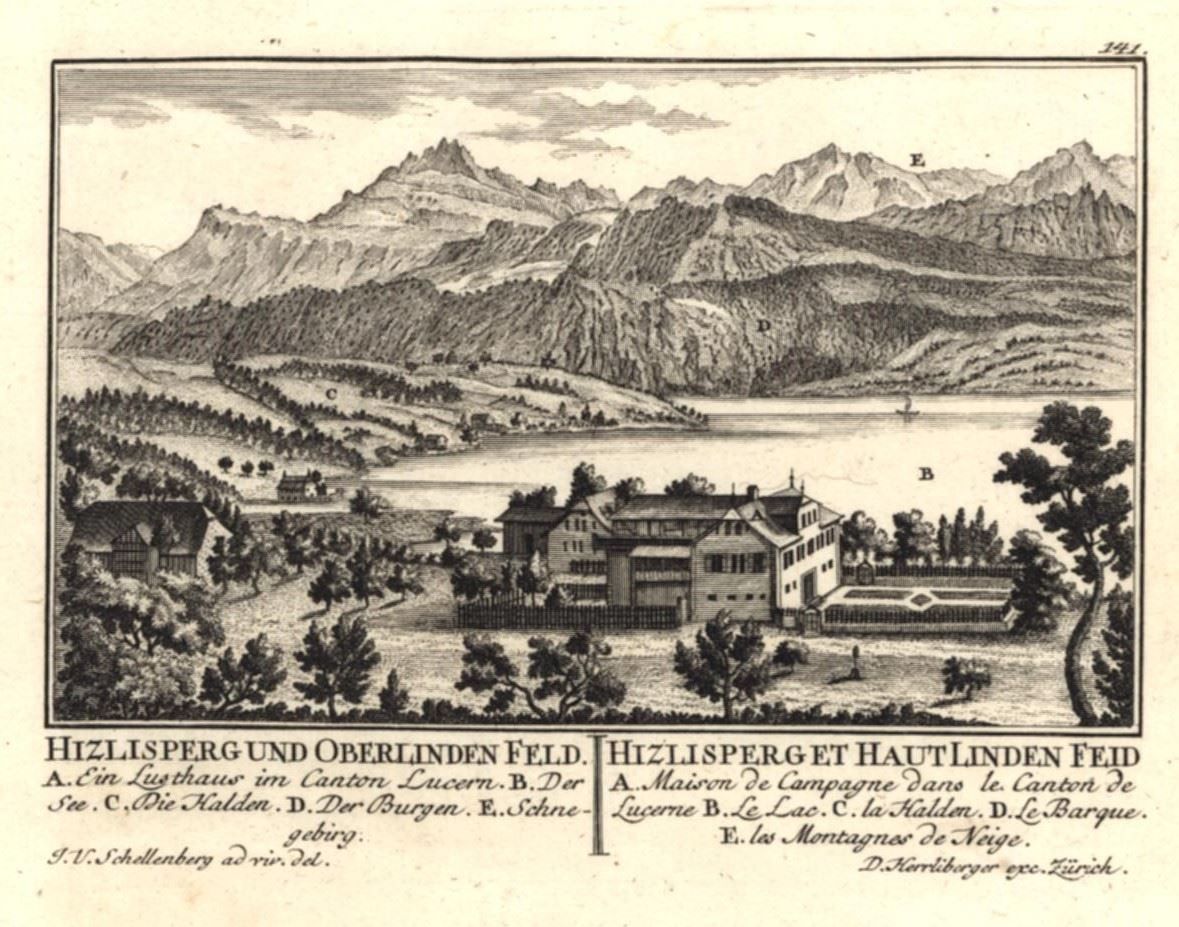 Incisioni: Hizlisberg von Herrliberger 1756 – Usato da Rafz venduto da Helvet32