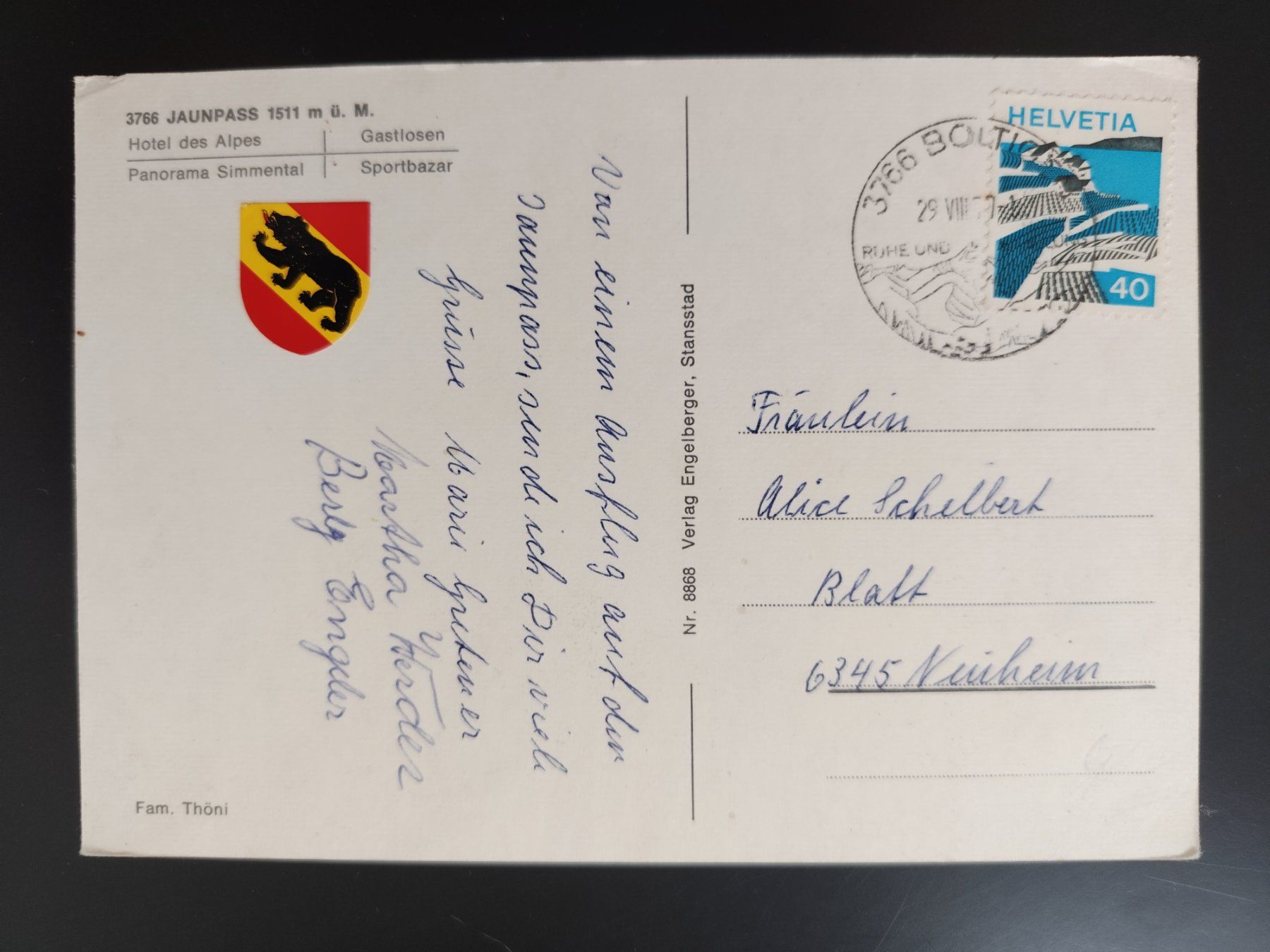 Ansichtskarten: Jaunpass dat. 1971, 4-Bild AK – Gebraucht aus Ohmstal von Lebensfreude05 1