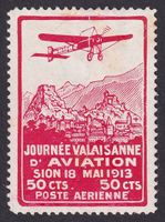 Flug-Vorläufer Xa Sion ungebraucht *, mit Abart Pf.1
