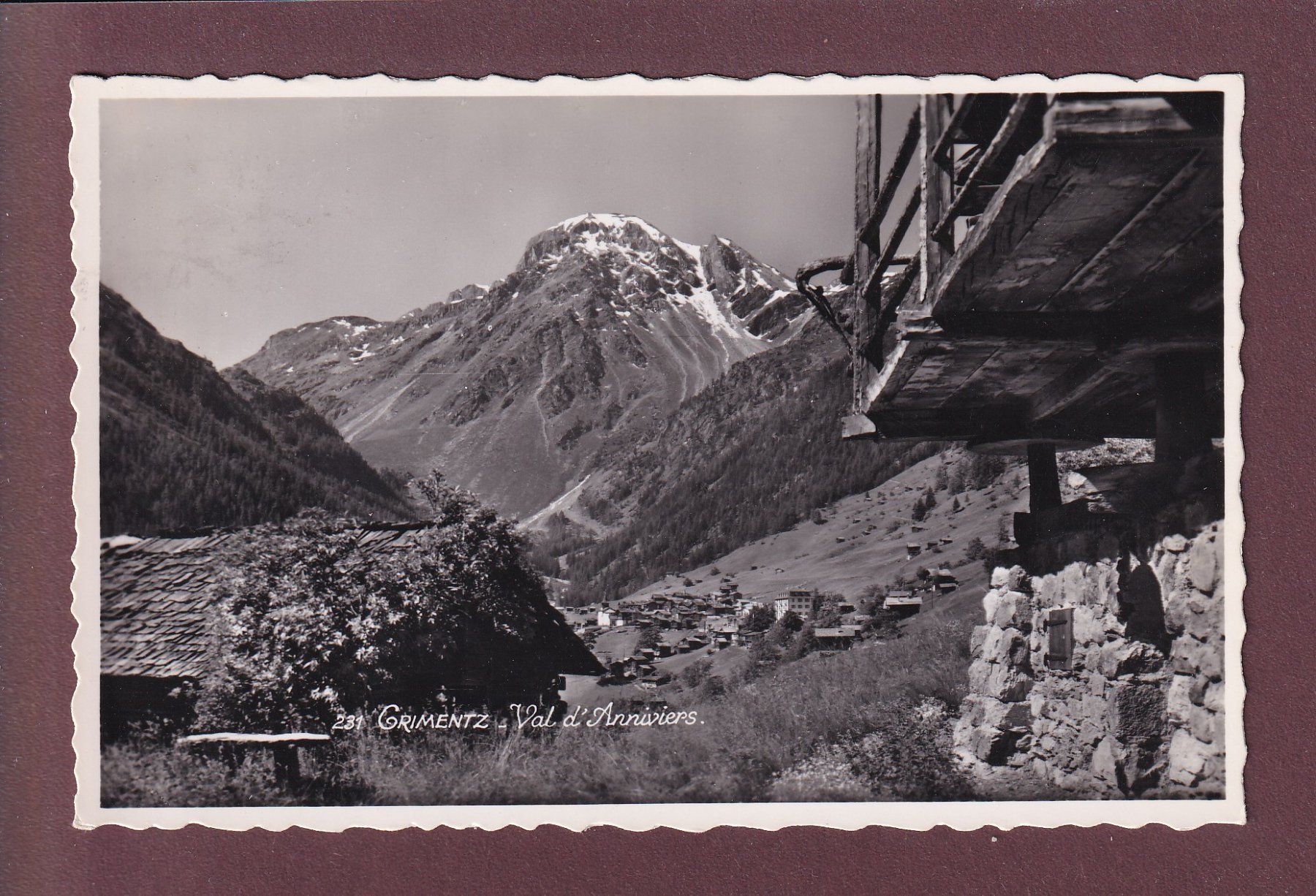 Cartoline postali: GRIMENTZ - Val d'Anniviers - 1944 – Usato da Pully venduto da nicecards