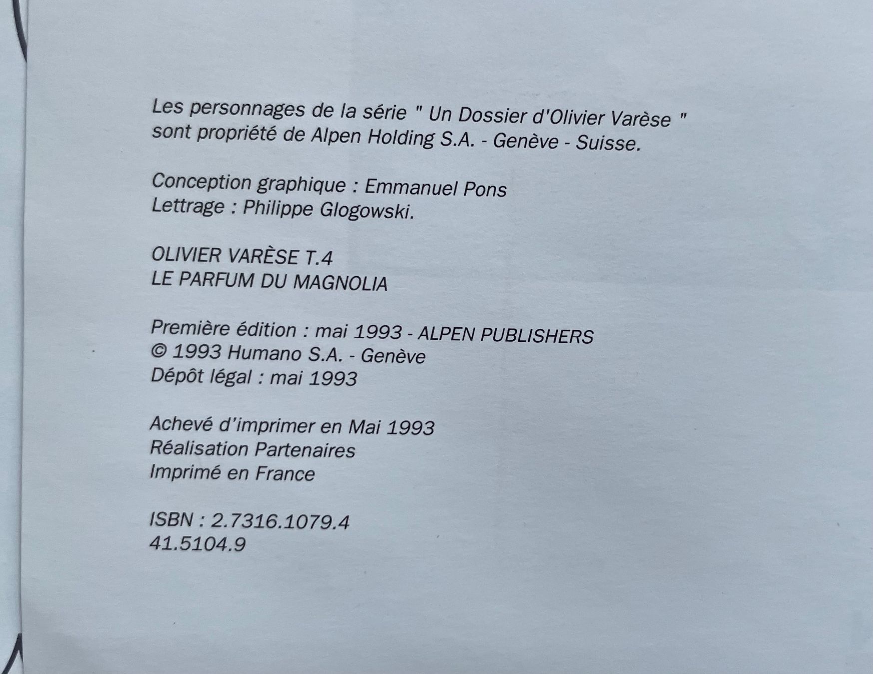 Comics: Marini le Parfum du magnolia + dessin – Gebraucht aus Biel/Bienne von  4
