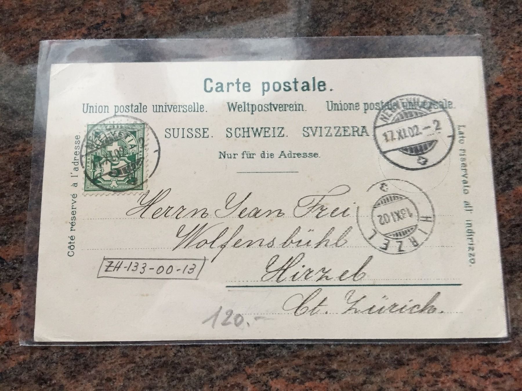 Cartes postales: Bocken bei Horgen Litho 1902 – D'occasion à Trachslau par bastet06 1