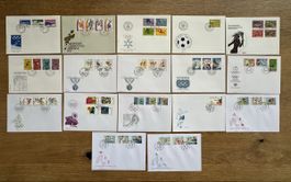 Liechtenstein - 17x SPORT, OLYMPIA, WM FDC‘s