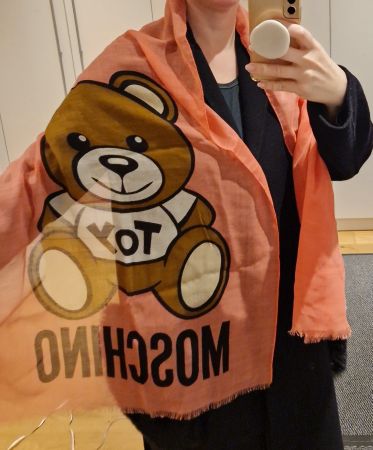 Moschino Toy Teddy Schal Wolle Seide