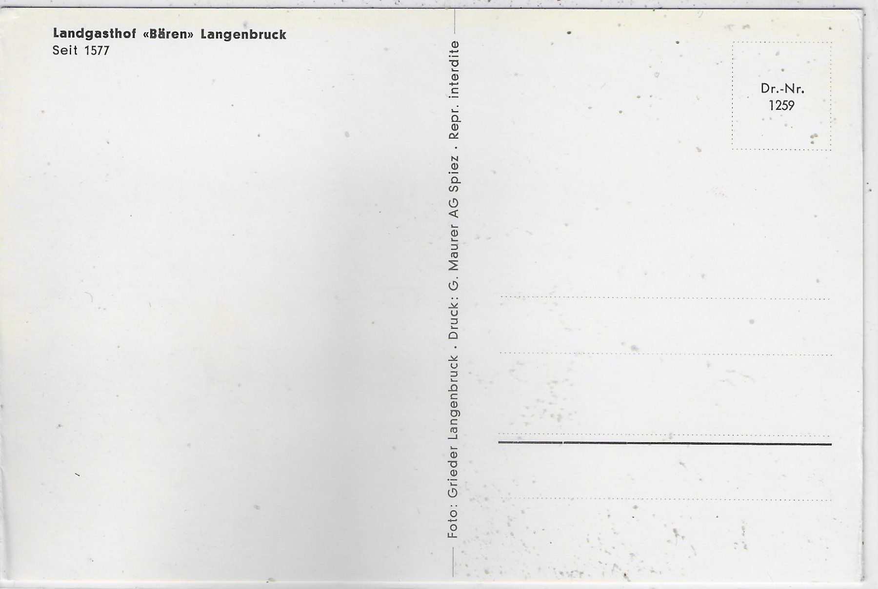 Cartoline postali: Landgasthof "Bären" Langenbruck – Usato da Ettingen venduto da Kartenplanet 1