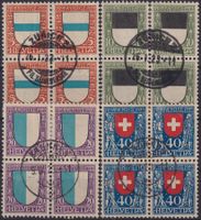 1922, J21-J24 Viererblöcke Pro Juventute, Kat: 1080.-