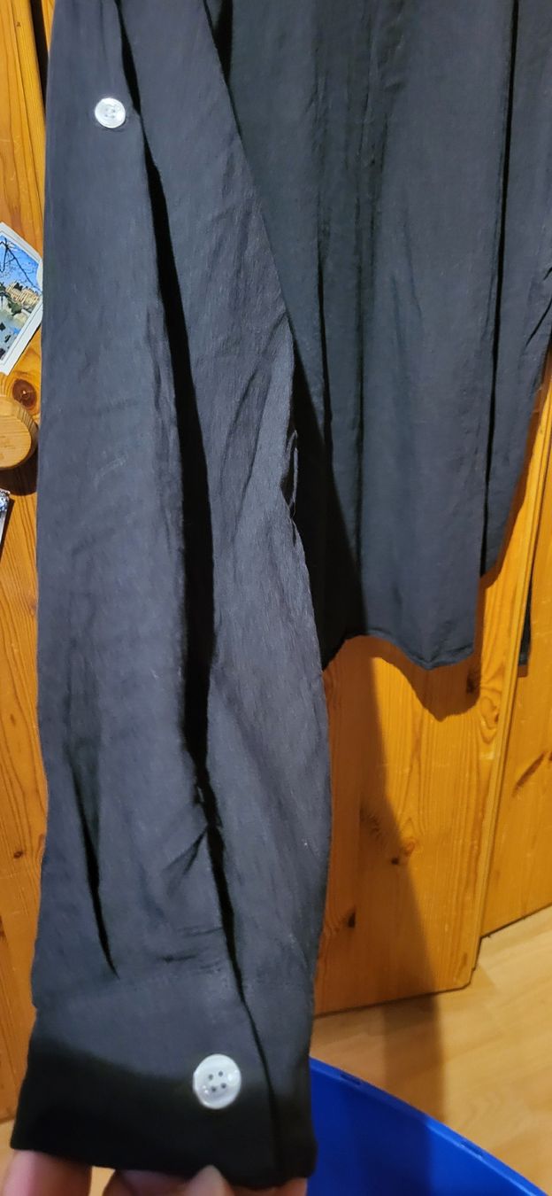 Chemises: Herrenhemd Lang/oder 3/4 arm Schwarz Baumwolle grob. Gr. XXL – D'occasion à Schweizersholz par fuchs06 4