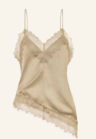 Luisa Cerano Blusen-Top mit Spitze, Farbe khaki, Grösse 38