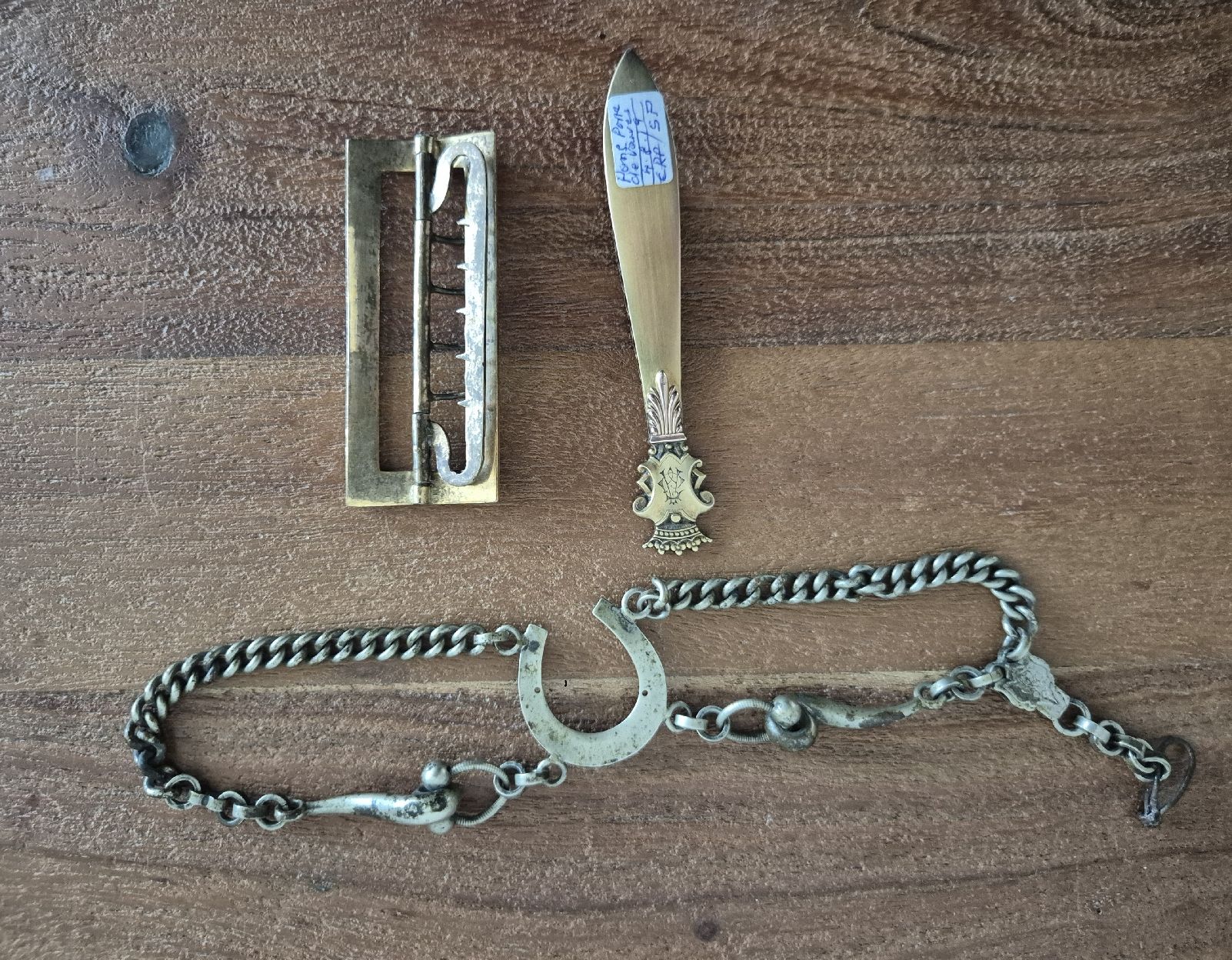 Altri accessori per orologi: Antike Chatelaine-Uhrenkette, Gürtelschnalle, Brieföffner – Usato da Zürich venduto da Dalema13 6