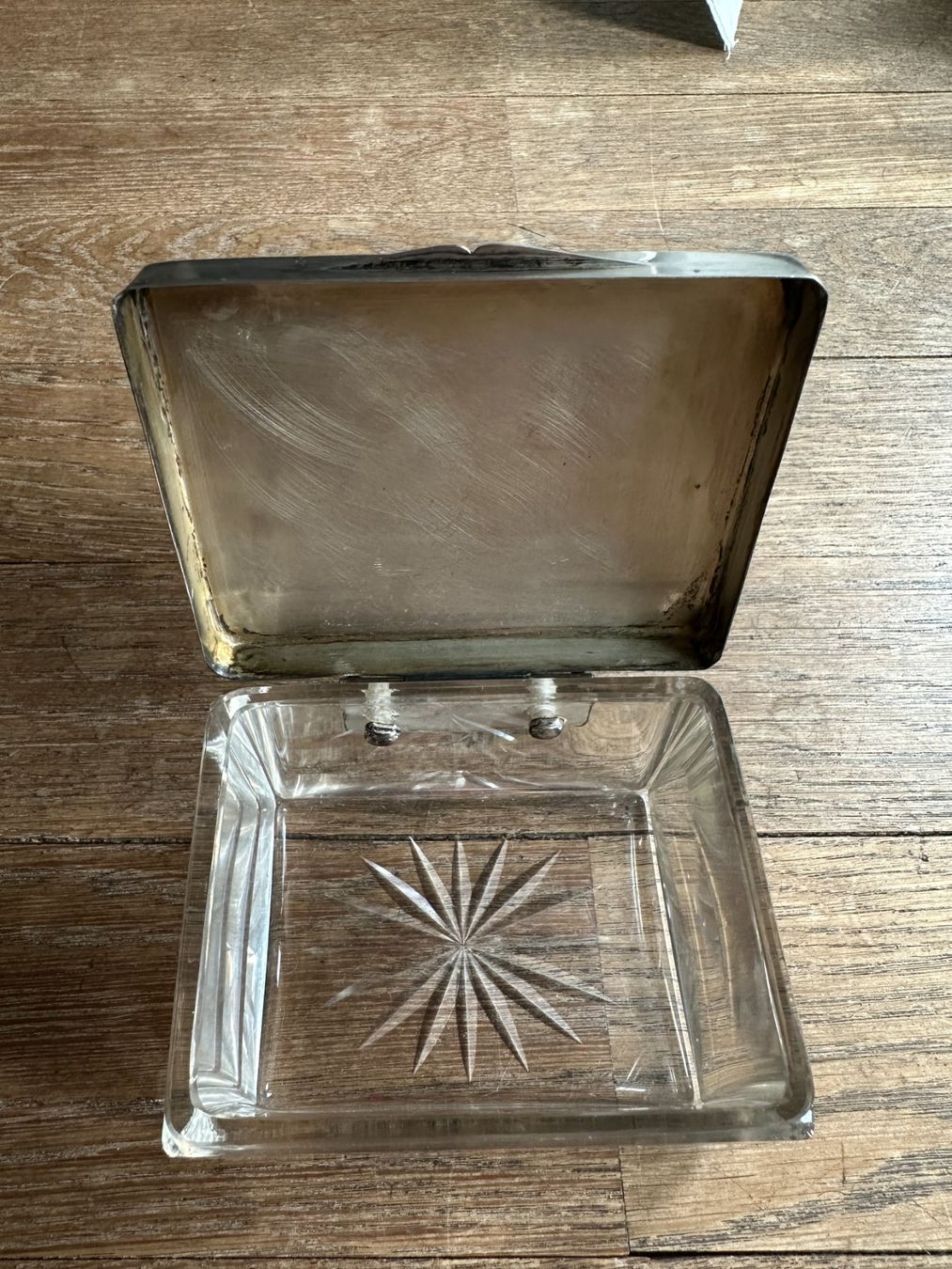 Bicchieri: Glasdose mit Silberdeckel – Usato da Luzern venduto da Johannas-flohmarkt 3